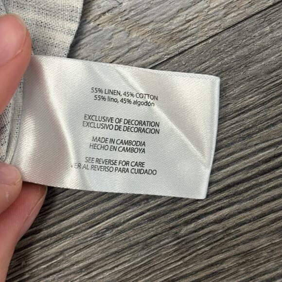 Eddie Bauer Briar White Black Womens Small Striped‎ Linen Blend Pull On Shorts - Picture 5 of 11